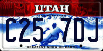 UT license plate C257DJ