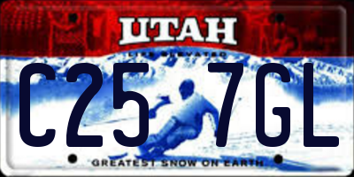 UT license plate C257GL