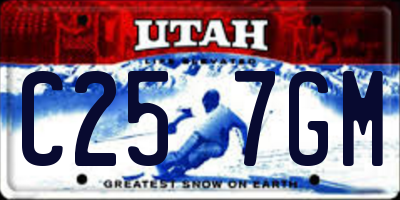 UT license plate C257GM