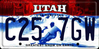 UT license plate C257GW