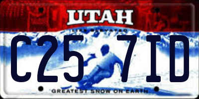 UT license plate C257ID