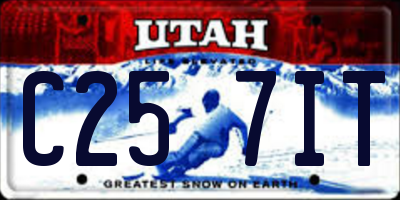 UT license plate C257IT