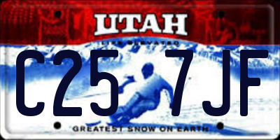 UT license plate C257JF
