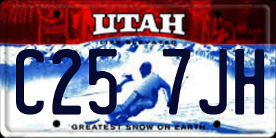 UT license plate C257JH