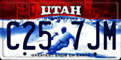 UT license plate C257JM