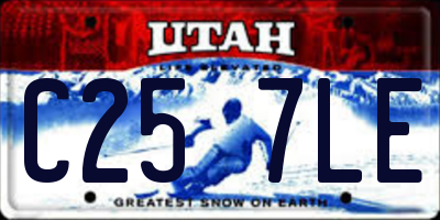 UT license plate C257LE