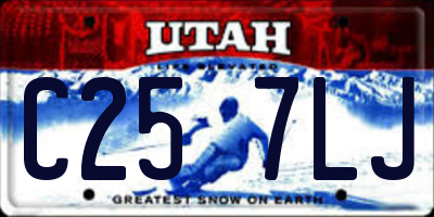 UT license plate C257LJ