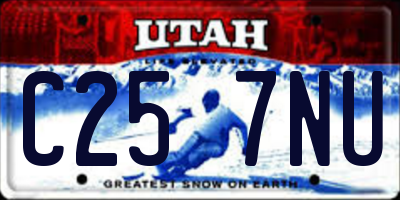 UT license plate C257NU