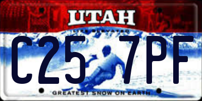 UT license plate C257PF