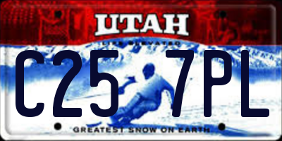 UT license plate C257PL