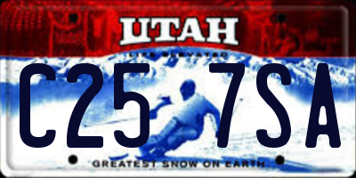 UT license plate C257SA
