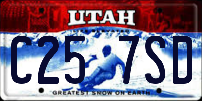 UT license plate C257SD