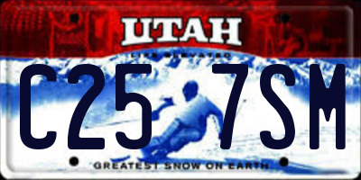 UT license plate C257SM