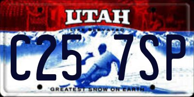 UT license plate C257SP