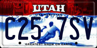 UT license plate C257SV