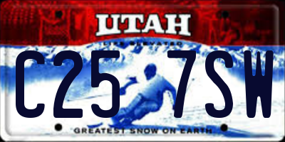 UT license plate C257SW