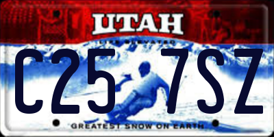 UT license plate C257SZ