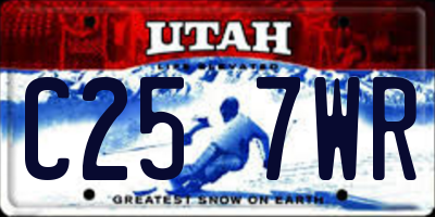 UT license plate C257WR