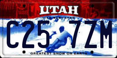 UT license plate C257ZM