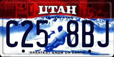 UT license plate C258BJ