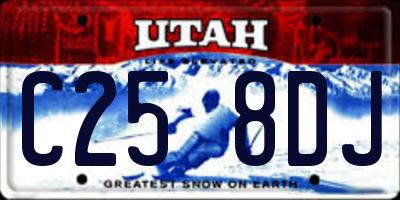 UT license plate C258DJ