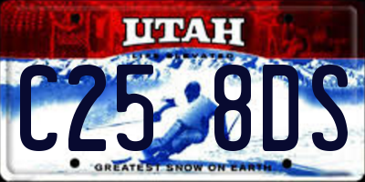 UT license plate C258DS