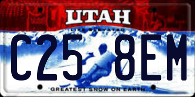 UT license plate C258EM