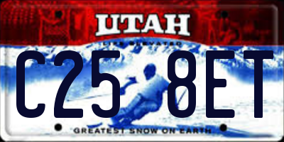 UT license plate C258ET