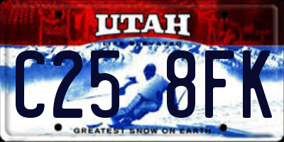 UT license plate C258FK