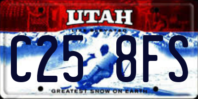 UT license plate C258FS