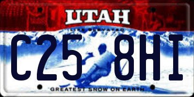 UT license plate C258HI
