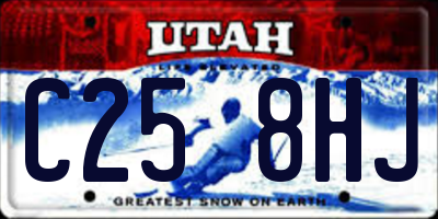 UT license plate C258HJ
