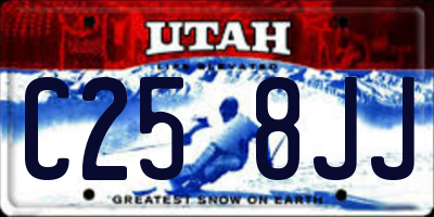 UT license plate C258JJ