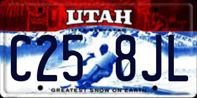 UT license plate C258JL