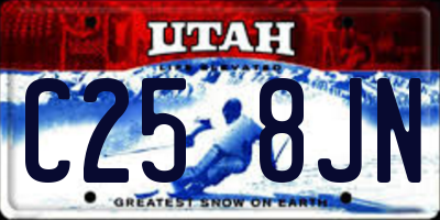 UT license plate C258JN