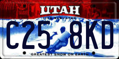 UT license plate C258KD