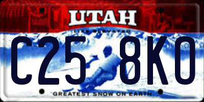 UT license plate C258KO