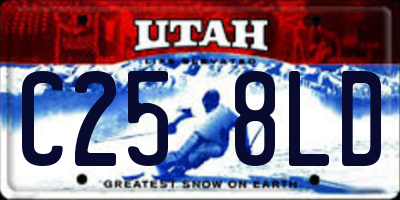 UT license plate C258LD