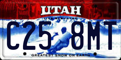 UT license plate C258MT