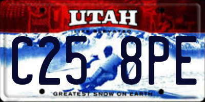 UT license plate C258PE