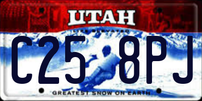 UT license plate C258PJ
