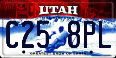 UT license plate C258PL