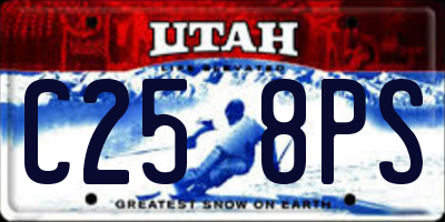 UT license plate C258PS