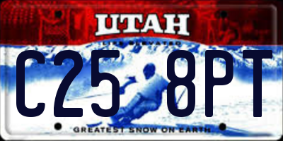 UT license plate C258PT