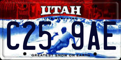 UT license plate C259AE