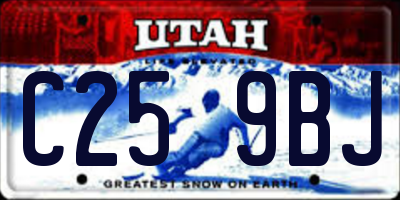 UT license plate C259BJ
