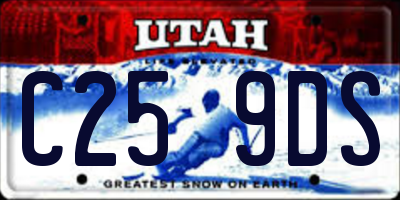 UT license plate C259DS