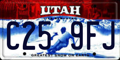 UT license plate C259FJ