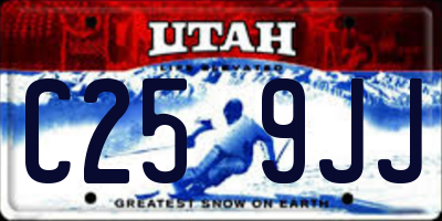 UT license plate C259JJ