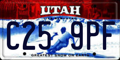 UT license plate C259PF